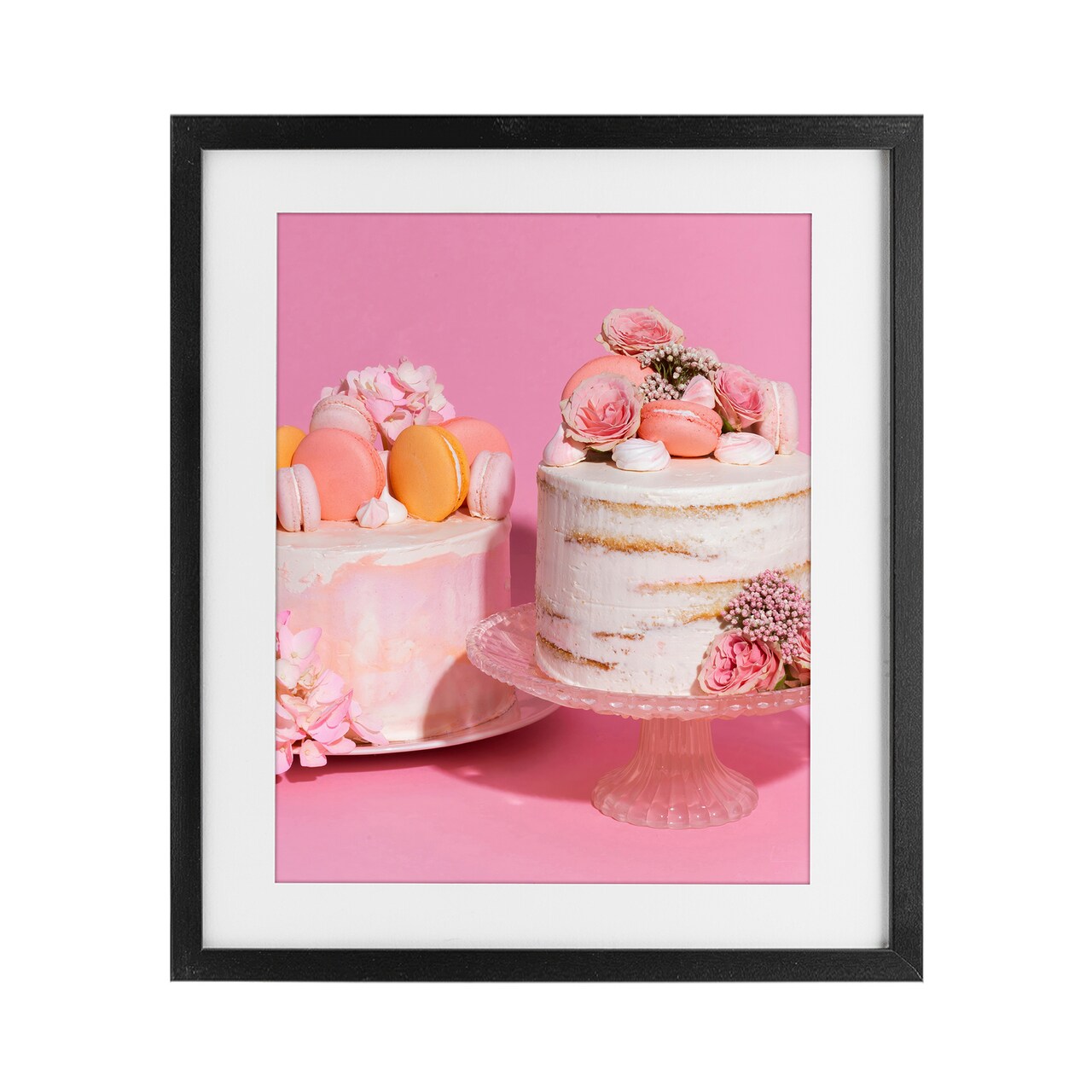 Stupell Industries Pink Pastel Macaroon Cakes Framed Print Under Glass, design by LISH Creative